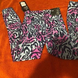 Women's HeatGear® Armour No-Slip Waistband Printed Ankle Leggings